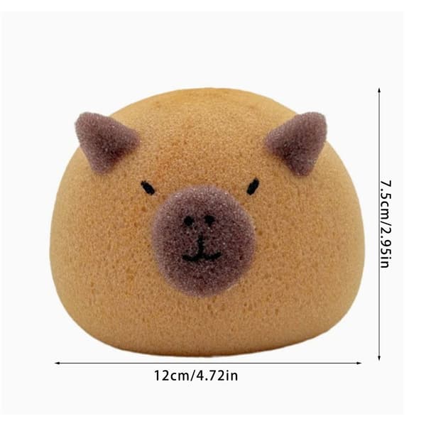 Bade Svamp med Capybara Form, Blød Svamp til Brusebad og Ansigtsvask