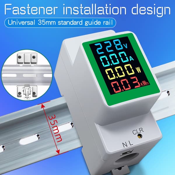 Elektrisk energimåler Enfaset elmåler Voltmeter Amperemeter Watt Kwh
