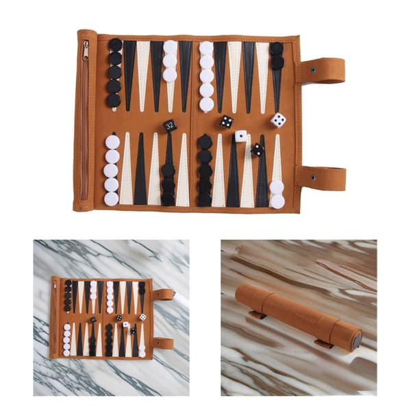 Schack Backgammon Brädspel Reseset Hopfällbart Schackbräde för Bordsspel
