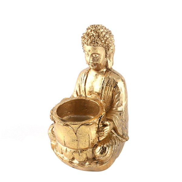 Harpiks buddhistisk statue lysestage meditation lysestage stativ dekoration til hjemmet soveværelse kontor yoga studie dekoration