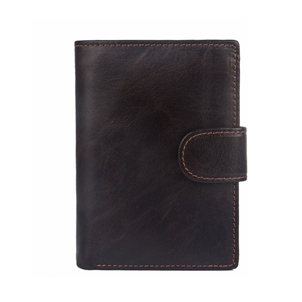 Läder vintage kort plånbok för män Kreditkortshållare Visitkortsväska Dark brown
