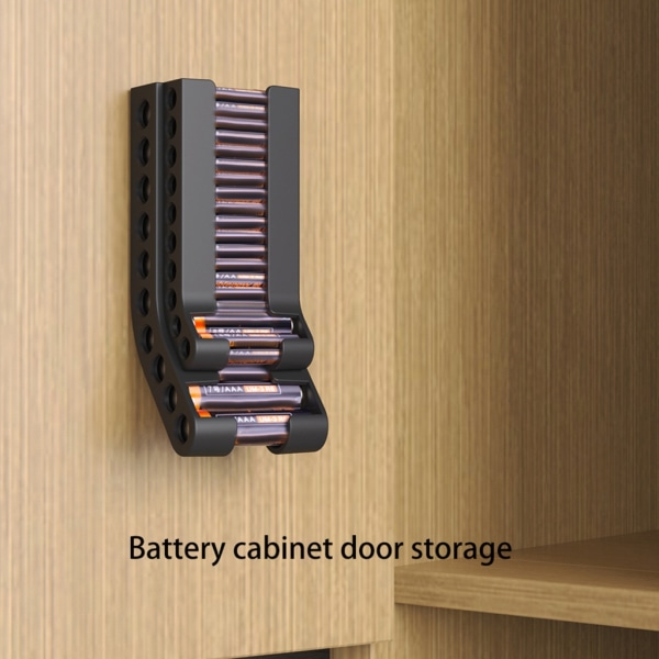 Praktisk batterivägghållare Enkel att använda behållare för AAA&AA batterier case Perfekt för hem, kontorsbruk White