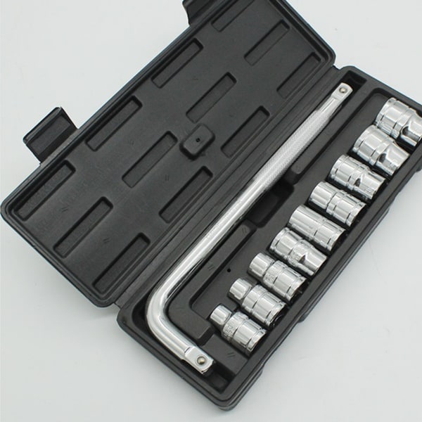 1/2-tums set med hylsor Set 8-24 mm med L-formad skiftnyckel Bärbar verktygssats för bilreparationer 10 delar