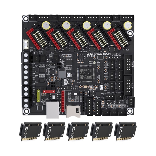 SKR 3 EZ 3D kontrolkort kompatibel med BIGTREETECH EZ og TMC-seriens drivermoduler understøtter EZ2209/EZ5160/EZ2130