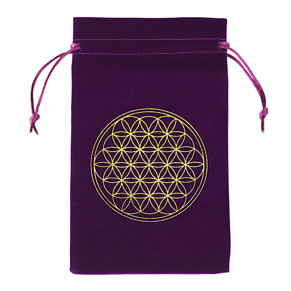 Velvet Flower of Life Oppbevaringspose for Oracle Card Divination for Key Candy Bag G