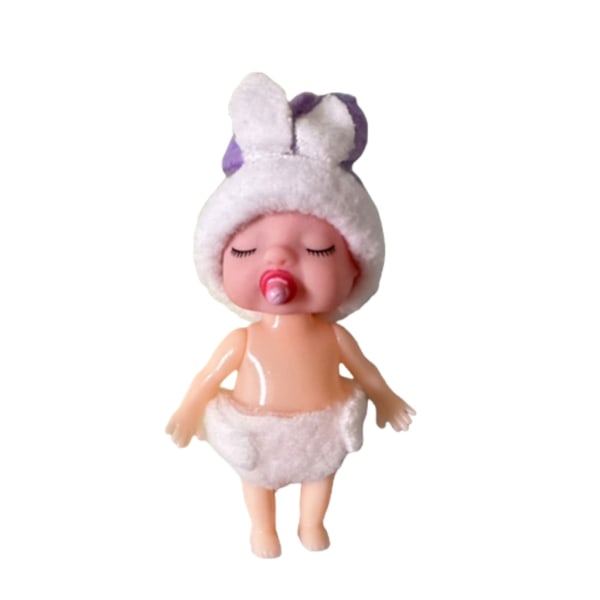 Sleeping Doll Elf Baby Girl Eyes Close Handgjord vit hud Nyfödd flicka i napp Vinyldocka för barnsamlare