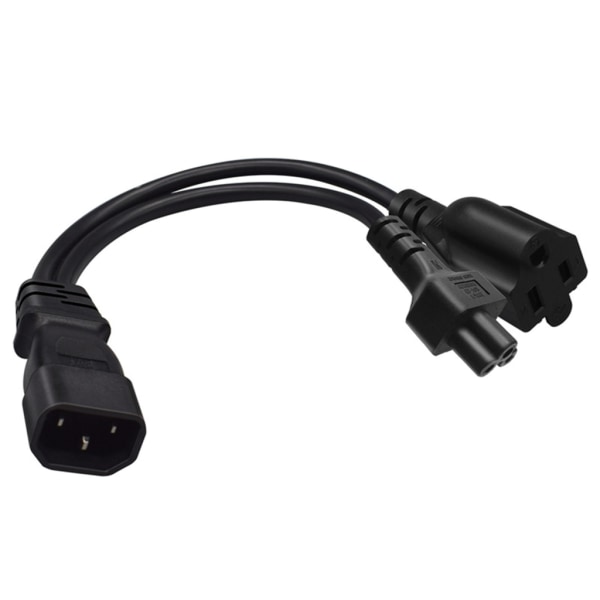 IEC320 C14 til IEC320 C5+Nema 5-15R AC-strømadapterkabel, 3 terminaler han til hun strømstik Ledningsledning