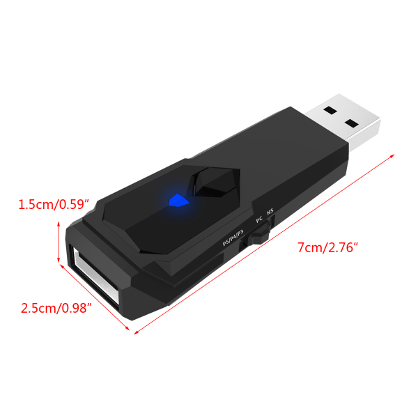 Trådlös Gamepad Bluetooth-kompatibel Transmission Receiver Handle Converter Adapter för Switch OLED PS5 för PS3