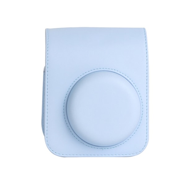 För Instax Mini 12 case Resväska PU-läder Mjuk axelväska för Fujifilm Film Camera Bag + Axelrem Hydrangea blue