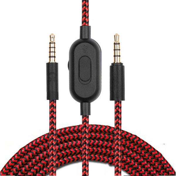 Flätad kabelförlängningssladd för GPRO X G233 G433 headsettråd med mute volymkontroll Korrosionsbeständig kontakt Red