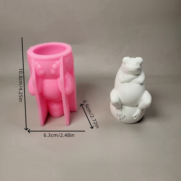 3D Frøer Silikoneforme Lysform Harpiksforme Dyrestatue Gipsforme