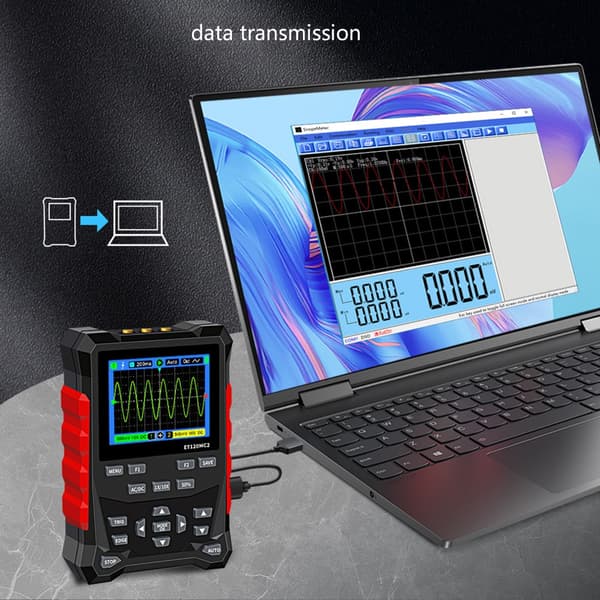 Digitalt oscilloskop 120M båndbredde 500MSa/s samplinghastighed bølgeformgenerator