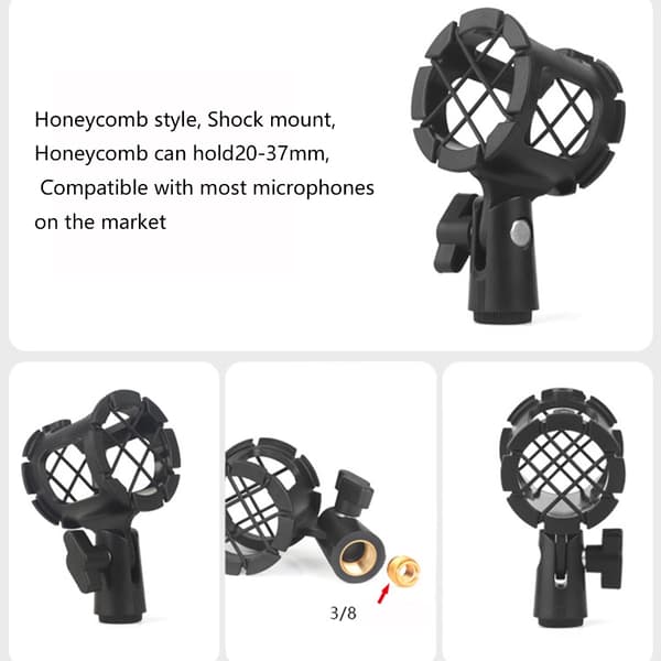 Justerbar mikrofon shock mount clip til Vlog og live streaming opsætninger
