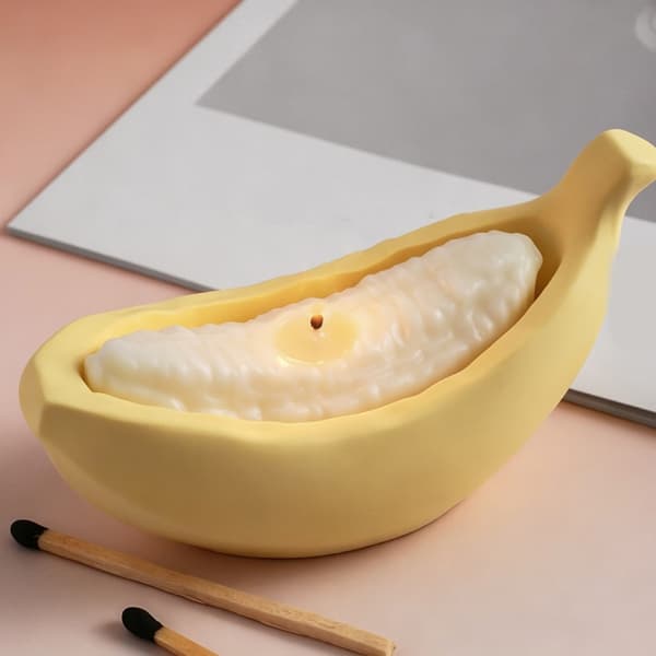 Banan-tema silikonformsett for laging av stearinlys og voks