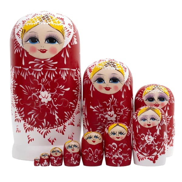 Babushka Set Ryska Nesting Dolls 10 lager Matryoshka Stacking Toy Heminredning