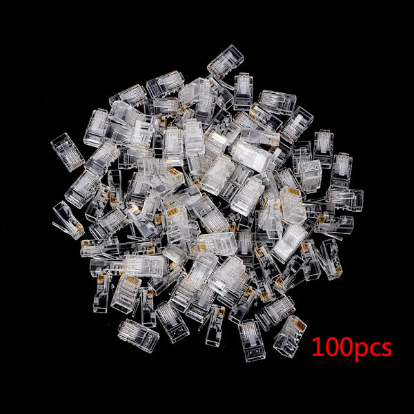 100/25x CAT5E RJ-45 UTP-kontakter RJ-45 Crimp Ends 8P8C nätverksmodulära pluggar