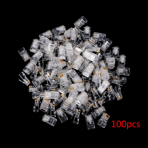 100/25x CAT5E RJ-45 UTP-kontakter RJ-45 Crimp Ends 8P8C nätverksmodulära pluggar 100PCS