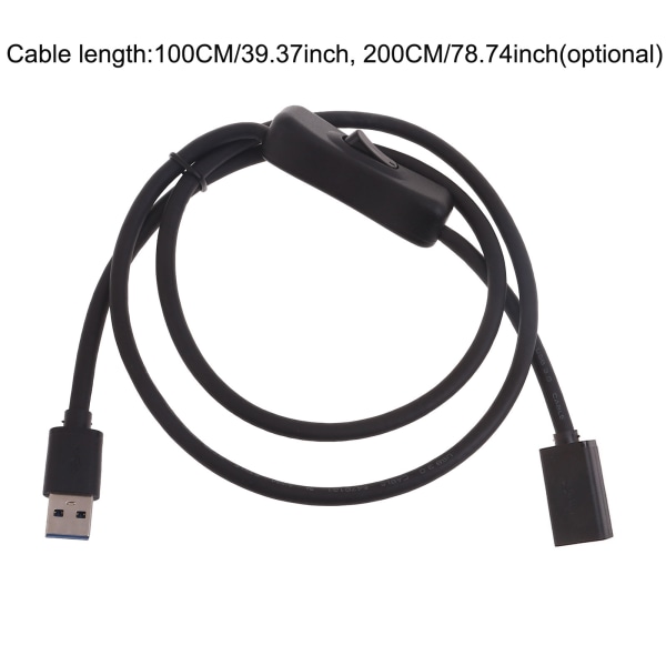 Hane-till-honkontakt Datalinje USB3.0 förlängningskabelsladd med switchar 2m