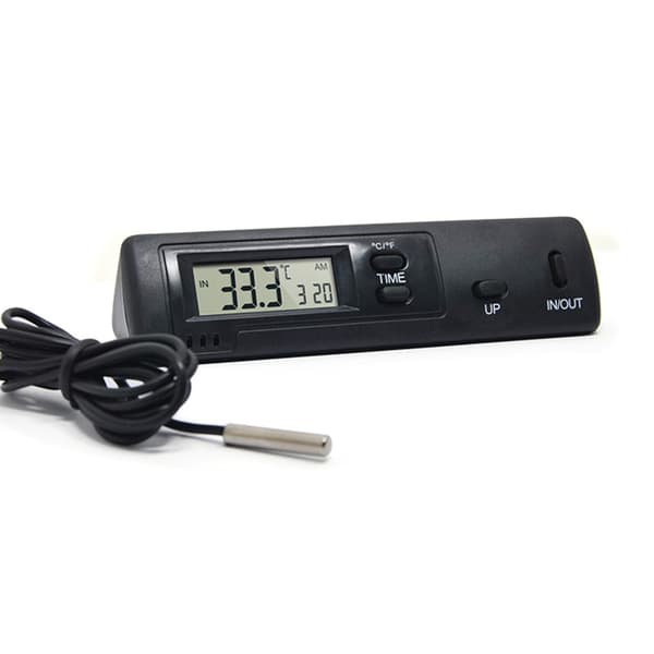Biltermometer Display Elektronisk Ur Mini Temperaturmåler LCD Baggrundsbelysning