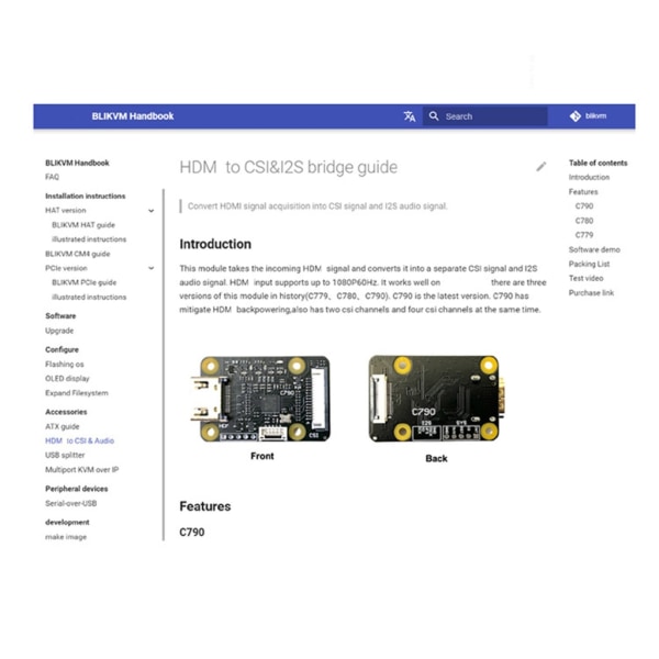 C790 High Definition Multimedia Interface 1080P 60HZ för RPi 4B/3B+/3B/CM3/CM4 null - B