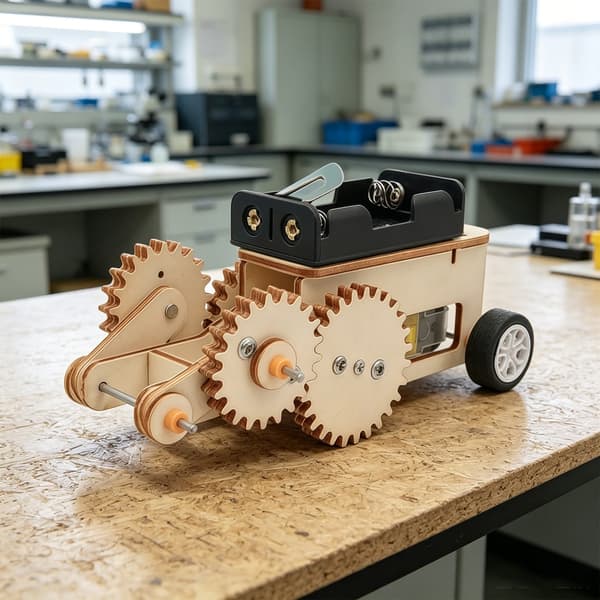 Kompakt treutstyr bilprosjekt for DIY vitenskapsaktivitetstid