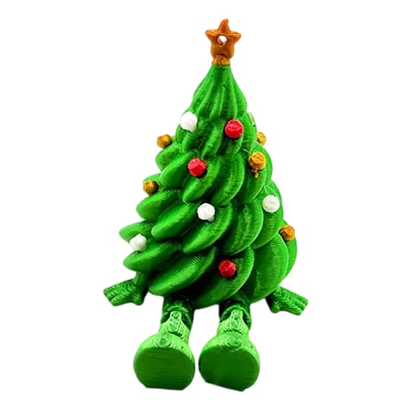 3D-printad julgransskrivbordsdekor 3D-printad polymer stressleksak