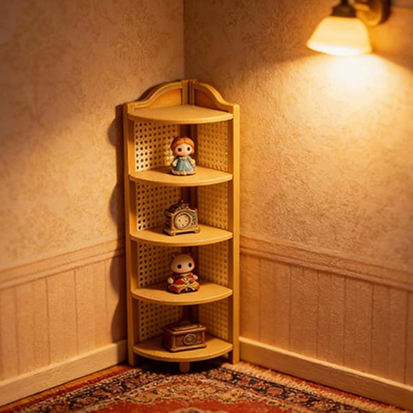 Hjørne Mini Display Hylde Håndværk Til Modelhus Soveværelse Dekorationer Og Display