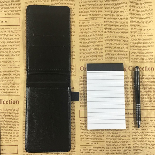 A7 Journal Notebook PU- cover Memo Anteckningsblock med Stylus Penna Multi 50 fodrat papper för kontorsarbetsstudie null - H