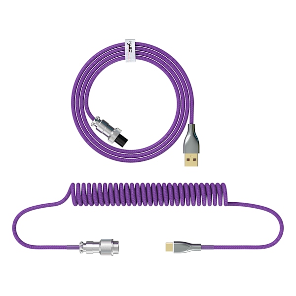 Irrotettava kierre näppäimistön kaapeli Type C - USB Aviation Connector mekaaniselle pelinäppäimistölle, pituus 7 jalkaa