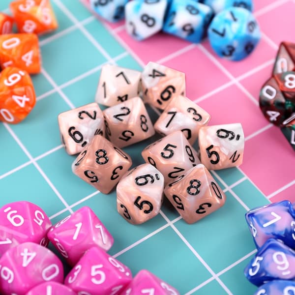 10 stk./sæt 10-sidet D10 polyhedral terninger numre urskiver desktop bordspil 4
