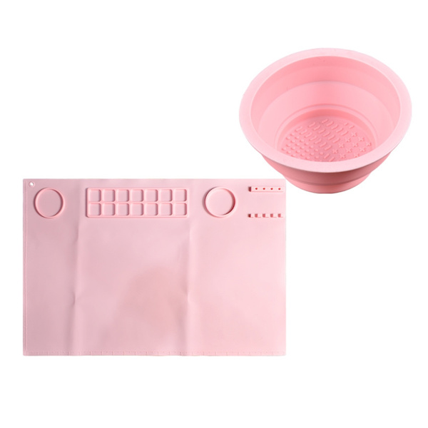 Silikonark kunstmatte DIY-malermatte med sammenleggbar kopp non-stick mattepute
