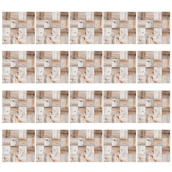 20 st imiterade träkorn kakelgolv Väggdekal självhäftande gör-det-själv-dekoration null - WDT016