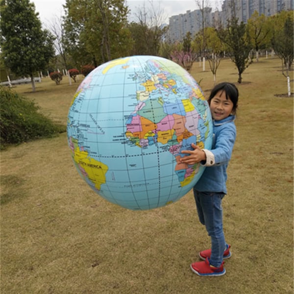 Nyhet Fest Uppblåsbar PVC för Giant Globe 90cm/35'' Geografi Globe Karta Festrekvisita Leksak Semester Familjesamling Supp