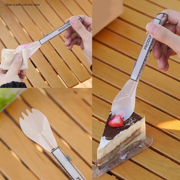 Bærbar sammenleggbar spork bestikk piknik flatware campingtilbehør