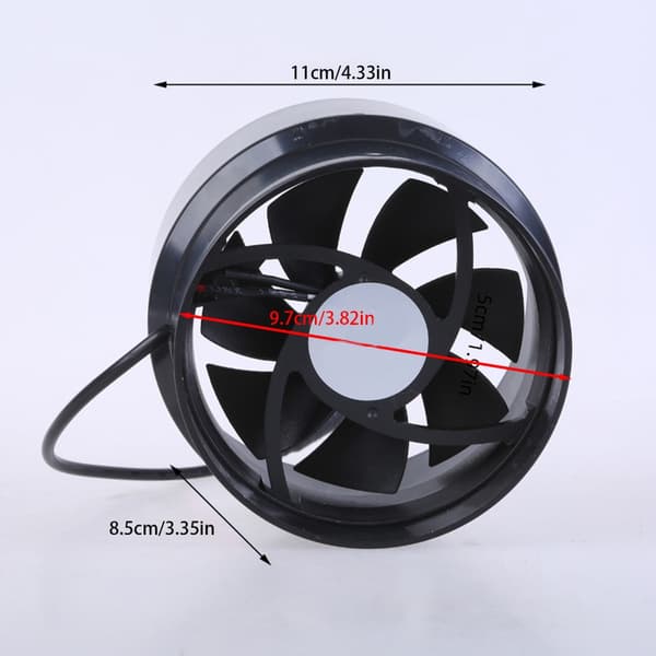 PVC Ventilator 12V 110mm-100mm til Hønsehus Drivhus Stille Drift