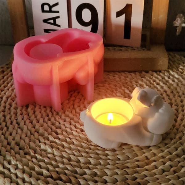 Sovende Hund Silikonformer Dyrestøpeformer Ornament Gipsformer DIY