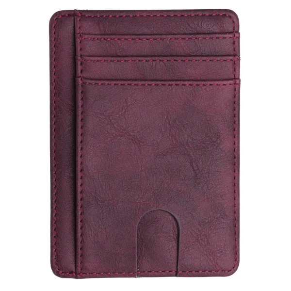 Slank frontlomme tegnebog Kreditkortholder RFID-blokering Holder op til 8 kort Lichee Pattern Black