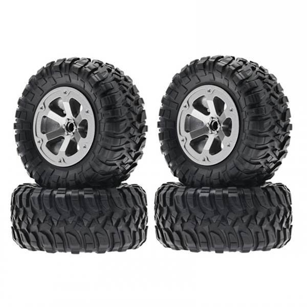 RC Hjulfälgar Gummi Däck Gängmönster Hjul Set för WPL C14 C24 MN-D90 99S