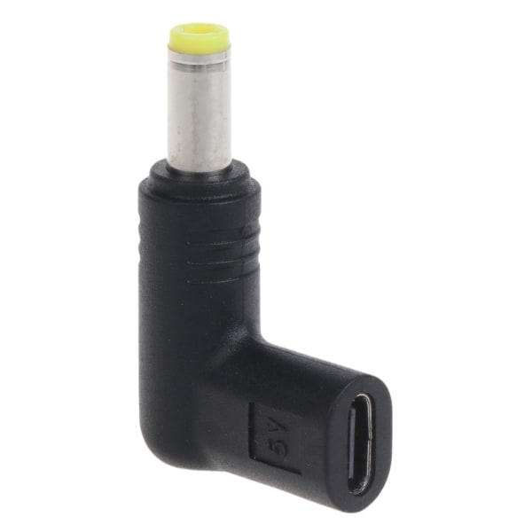 USB C till power typ C hona till likström 5,5x2,1 mm hane 5V-kontakt Power 90 grader för fläktlampa