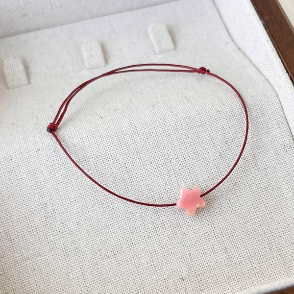 Mini Star Charm Armband Röd String Armband Handgjorda Vänskapssmycken för Par Kvinnor Vänskapsarmband Gåvor Red