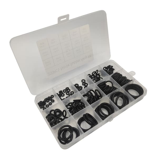 200 stk. O-ringer Gummi O-ring Sortimentsett Rørleggerpakninger Avstandsstykker Kit