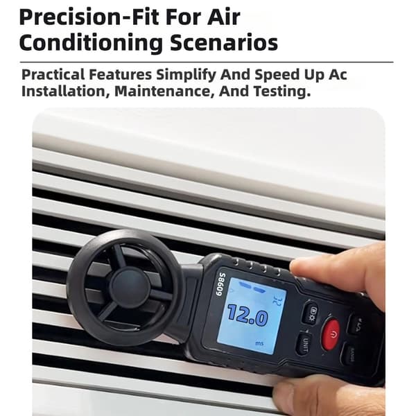 Vindinstrument med flere enheder, der viser ABS M/S /H Mph / Præcist