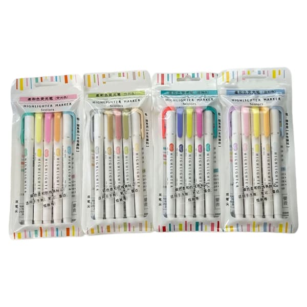 20 stk. dobbeltendte fluorescerende overstrykningspenner for notatbok, planlegger, journal