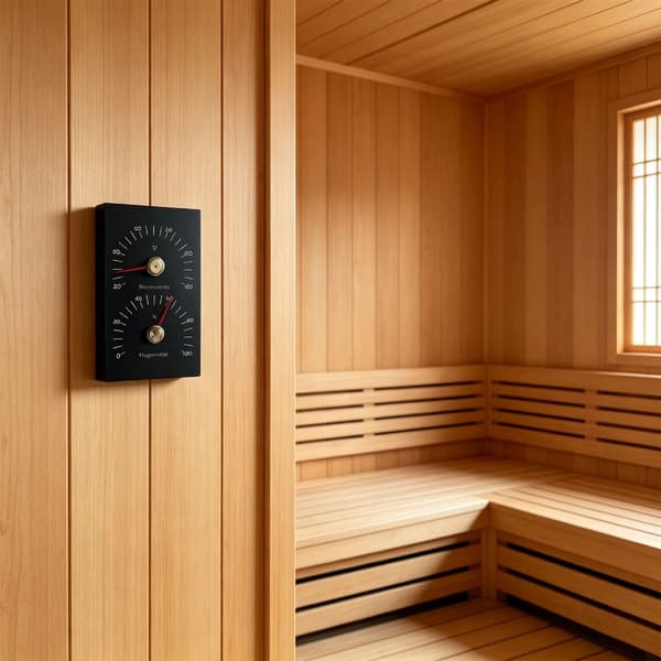 Ingen strøm nødvendig bimetallisk termometer hygrometer ideel til mobil sauna
