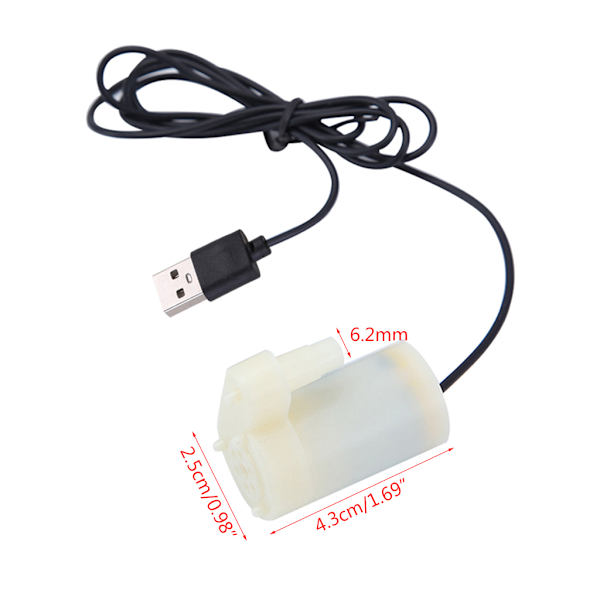Mikrodränkbar vattenpump Fisktankar Akvarium USB driven för DC 5V 2-3L/min Laddare Minimotor Vattenpumpstillbehör Black