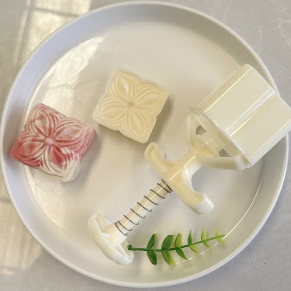 Kage Stempler Firkantet Blomst Månekageforme Håndtryk Månekage Maker
