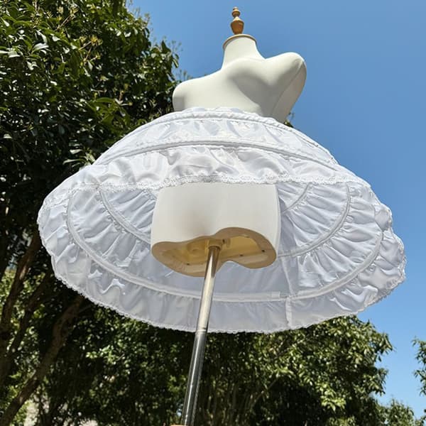 Utsvingt underskjørt med elastisk midje Prinsessekjoleforsterker 65 cm diameter