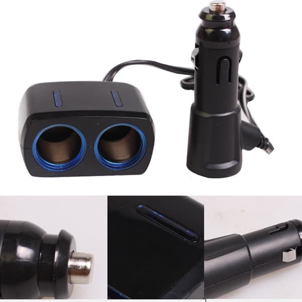 12V-24V Auton virtapistokejakaja USB-lataussovitin LEDillä