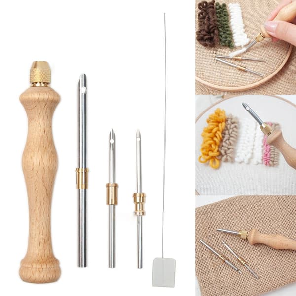 Punch Needle Kit Brodering med Erstatnings Punch Needle Verktøy Tilbehør
