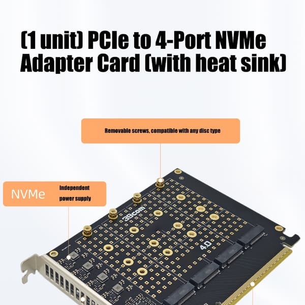 Avancerat 4 M.2 NVMes PCIe4.0 X16 värdkontrollkort för avancerad databehandling